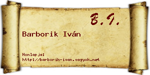 Barborik Iván névjegykártya