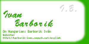 ivan barborik business card